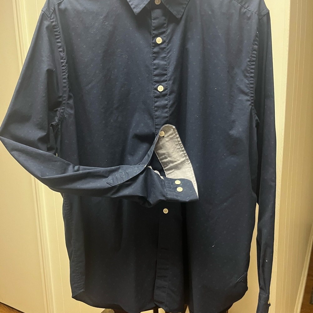 Navy Blue Button-Up Shirt